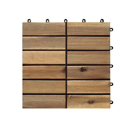 Hardwood Deck Tiles 12 slat strip Natural