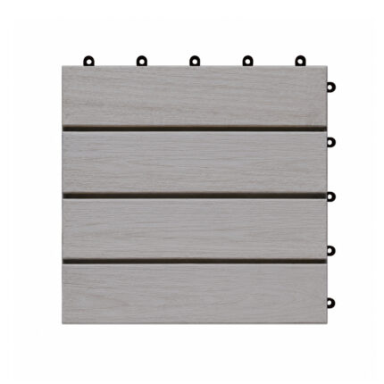 Hardwood Deck Tiles 4 slats Whitewash