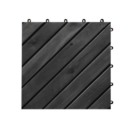 Hardwood Deck Tiles 8 slats oblique Grey