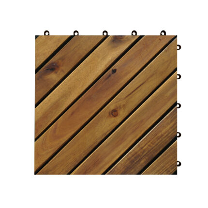 Hardwood Deck Tiles 8 slats oblique Natural