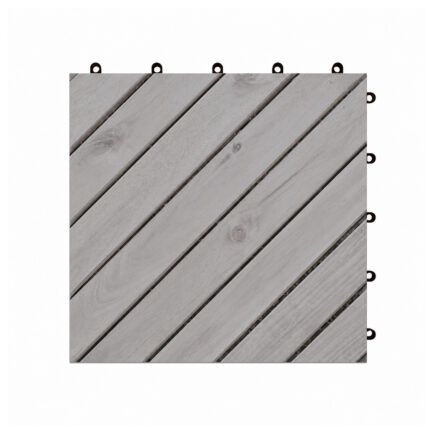 Hardwood Deck Tiles 8 slats oblique Whitewash